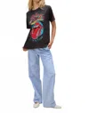 Daydreamer Rolling Stones 1972 Tour Boyfriend Tee In Reactive Black In Multi