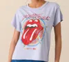 Daydreamer Rolling Stones 1981 Reverse Girlfriend Short Sleeve Top In Lavender Sky