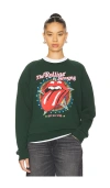 Daydreamer Rolling Stones Fleece Graphic Sweatshirt In Green