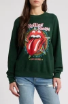 Daydreamer Rolling Stones Fleece Graphic Sweatshirt In Vintage Green