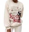 Daydreamer Rolling Stones Here Comes The Stones Sweatshirt In Dirty White In Gold