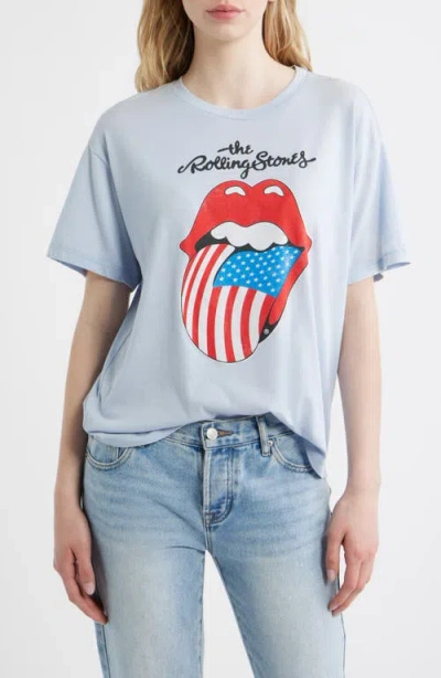 Daydreamer Rolling Stones Hot Lips Flag Graphic T-shirt In Animal Print