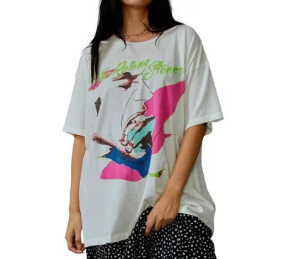 Daydreamer Rolling Stones Love You Live '77 Merch Tee Top In Vintage White