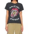 DAYDREAMER ROLLING STONES TICKET FILL TONGUE TOUR TEE IN BLACK