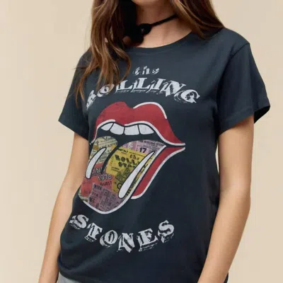 DAYDREAMER ROLLING STONES TICKET FILL TOUR TEE IN VINTAGE BLACK