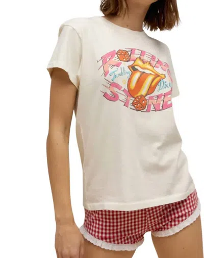 Daydreamer Rolling Stones Tumbling Dice Tour Tee In Stone Vintage In Multi