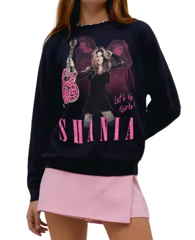 Daydreamer Shania Twain Leopard Guitar Vintage Sweatshirt In Black Onyx