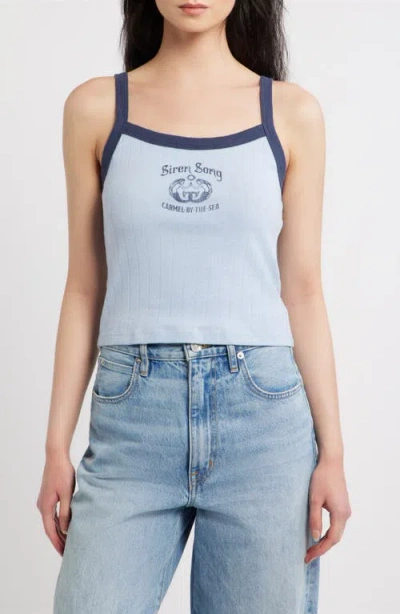 Daydreamer Siren Song 90s Pointelle Tank In Blue