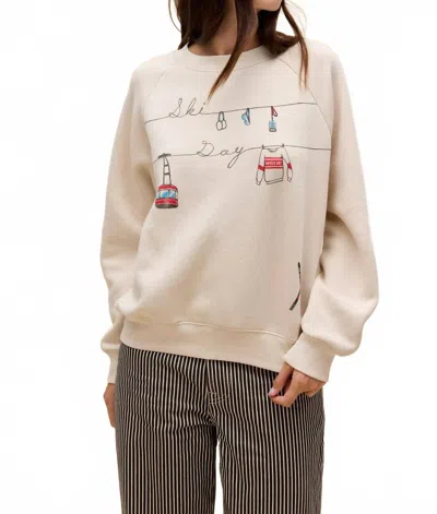 Daydreamer Ski Day Raglan Sweatshirt In Dirty White In Neutral