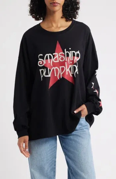Daydreamer Smashing Pumpkins Big Star Long Sleeve Cotton Graphic T-shirt In Black