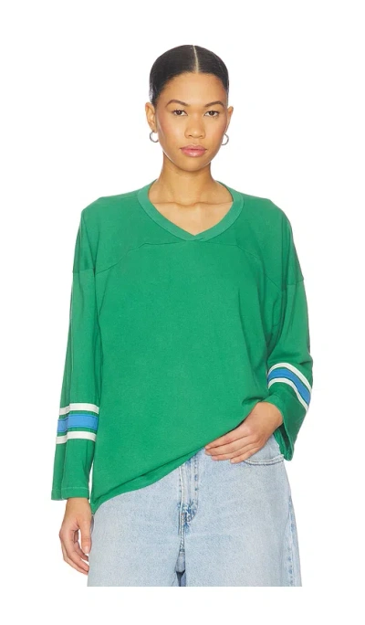 Daydreamer Solid Hockey Jersey Tee In Green