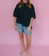 Daydreamer Solid One Size Tee In Black In Black