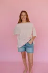 Daydreamer Solid Oversized Fit Tee In Light Pink In Pink