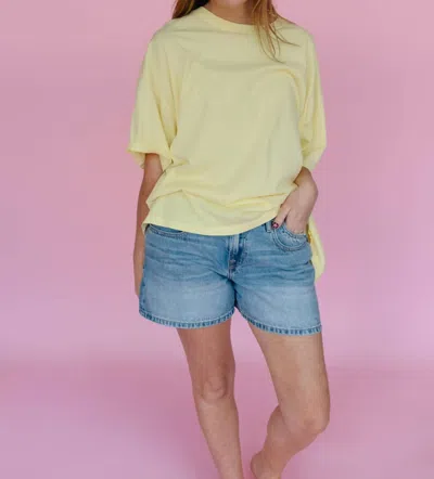 Daydreamer Solid Oversized Fit Tee In Yellow