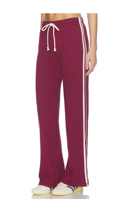 Daydreamer Solid Track Pant In Burgundy