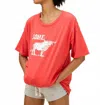 Daydreamer Some Bull Merch Short Sleeve Tee In Vintage Red In Red