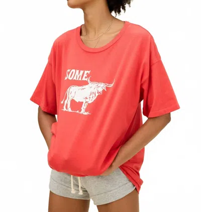 Daydreamer Some Bull Merch Short Sleeve Tee In Vintage Red