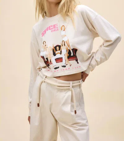Daydreamer Spice Up Your Life Long Sleeve Tee In Dirty White