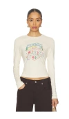 Daydreamer St. Moritz Is For Lovers Long Sleeve Crop Graphic T-shirt In White