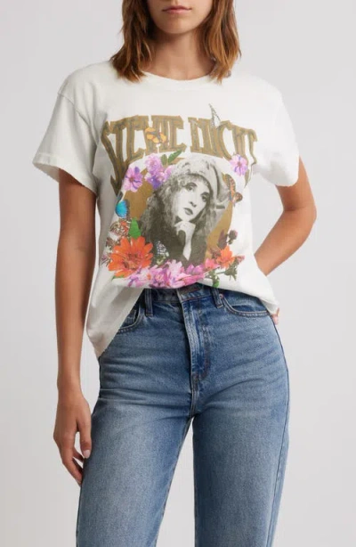 Daydreamer Stevie Nicks Flower Collage Graphic T-shirt In White