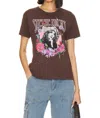 Daydreamer Stevie Nicks Flower Collage Ringer Tee In Coffee Quartz In Brown