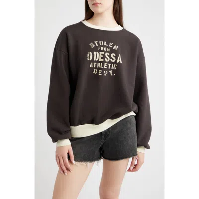 Daydreamer Stolen From Odessa Oversized Graphic Sweatshirt In Brown