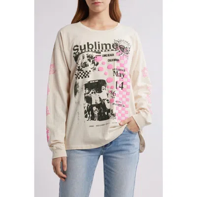 Daydreamer Sublime Long Sleeve Graphic T-shirt In Dirty White