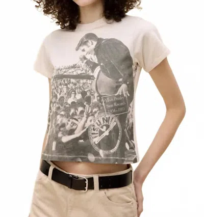 Daydreamer Sun Records Elvis In Concert Tee In Dirty White In Multi