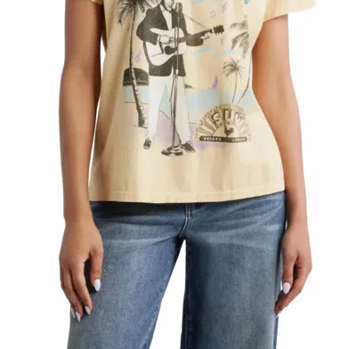 Daydreamer Sun Records X Elvis Beach Scene Encore Tee In Butter Yellow In Blue