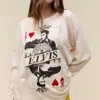 DAYDREAMER SUN RECORDS X ELVIS KING OF HEARTS LONG SLEEVE MERCH IN DIRTY WHITE