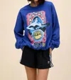 Daydreamer Sun Records X Elvis Sing This Song Bf Sweatshirt In Blue Quartz