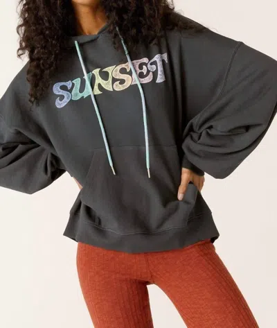 Daydreamer Sunset '66 Oversized Hoodie In Black