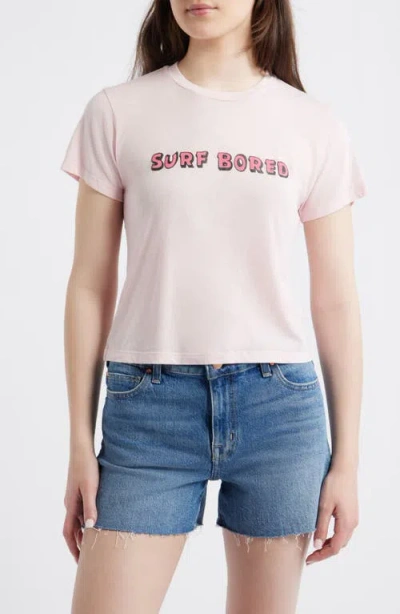 Daydreamer Surf Bored Burnout Graphic T-shirt In Pink