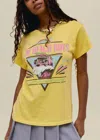 Daydreamer Beach Boys Womens Crewneck Printed Graphic T-shirt In Yellow