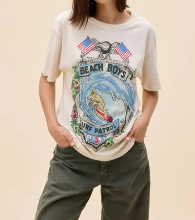 DAYDREAMER THE BEACH BOYS SURF PATROL BOYFRIEND TEE IN WHITE