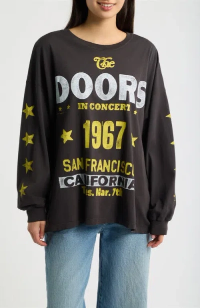 Daydreamer The Doors Gig Poster Oversized Long Sleeve Graphic Tee In Black