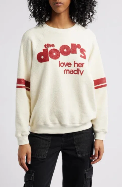 Daydreamer The Doors Love Her Madly Cotton Graphic Sweatshirt In Stone Vintage