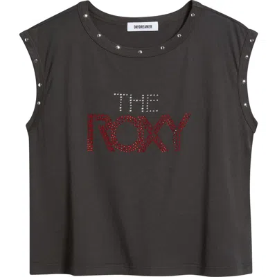 Daydreamer The Roxy Rhinestone Graphic T-shirt In Black