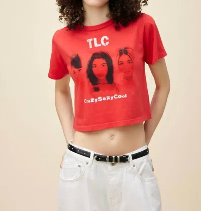 Daydreamer Tlc Crazysexycool Cotton Graphic Crop T-shirt In Vintage Red