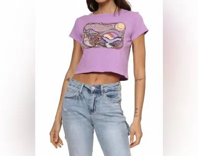 Daydreamer Topanga Canyon Camp Tee Top In Violet Rose In Multi