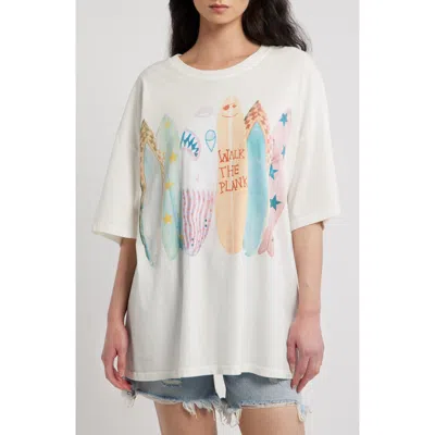 Daydreamer Walk The Plank Oversized Graphic Tee In White