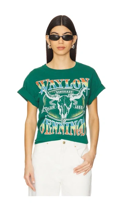 Daydreamer Waylon Jennings Outlaw Legend Boyfriend Tee In Hunter