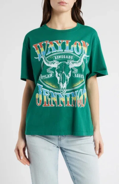 Daydreamer Waylon Jennings Outlaw Legend Graphic T-shirt In Hunter
