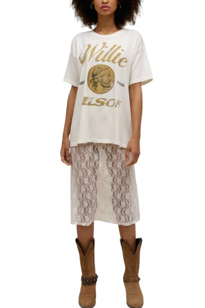 Daydreamer Willie Nelson American Original Merch Tee Top In Vintage White