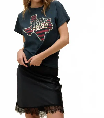 Daydreamer Willie Nelson Texas Stripes Short Sleeve Tee In Vintage Black In Green