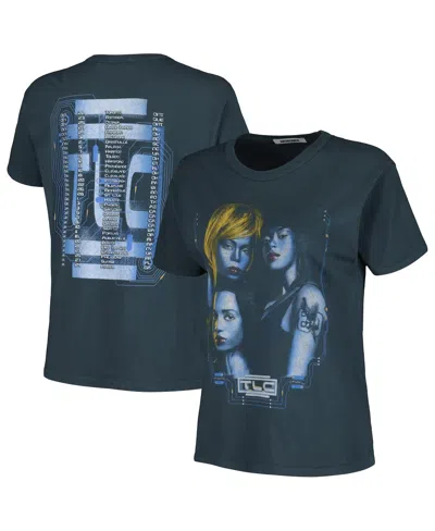 DAYDREAMER WOMEN'S CHARCOAL TLC FAN MAIL TOUR GRAPHIC RINGER T-SHIRT