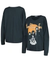 Daydreamer Women's  Black Distressed Led Zeppelin Portrait Merch Long Sleeve T-shirt In Black