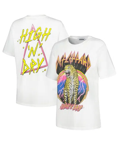 Daydreamer Women's  White Def Leppard High 'n Dry Graphic T-shirt