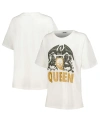 Daydreamer Women's  White Distressed Wu-tang Graphic T-shirt In White