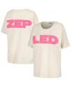 DAYDREAMER WOMEN'S DAYDREAMER WHITE LED ZEPPELIN BLOCK LETTERS MERCH T-SHIRT